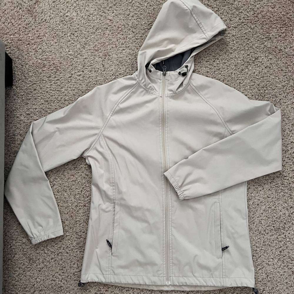 New Balance Light Gray Hooded Windbreaker Jacket